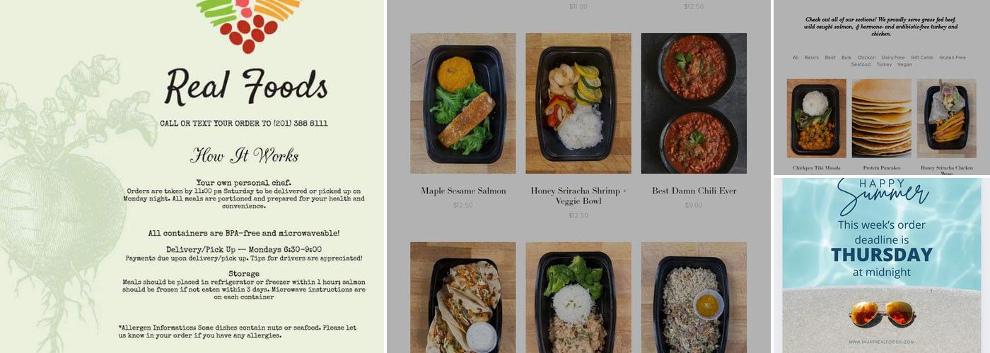 Real Foods Meal Prep Menu