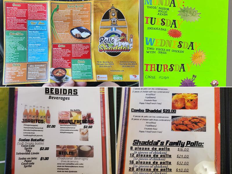 Pollo Shaddai Menu