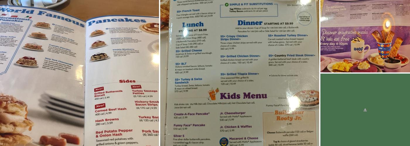 IHOP Menu