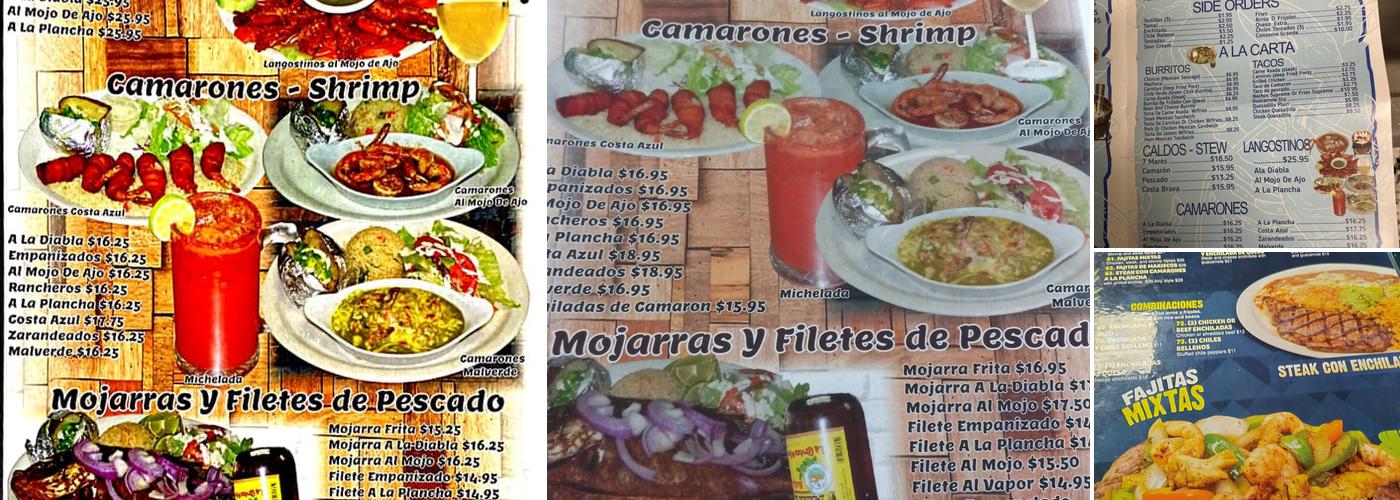 Mariscos Jimenez Menu