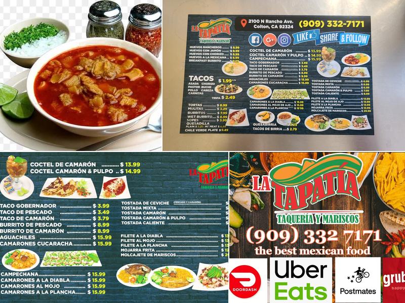 La Tapatia taqueria y mariscos Menu