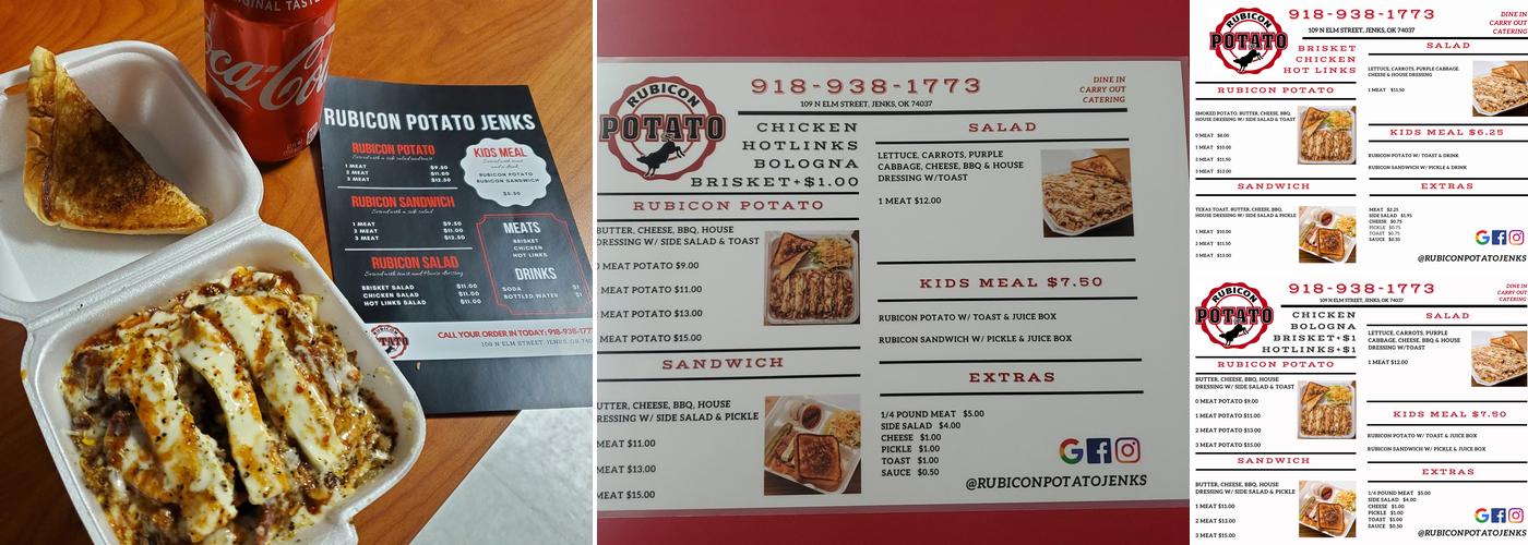 Rubicon Potato JENKS Menu
