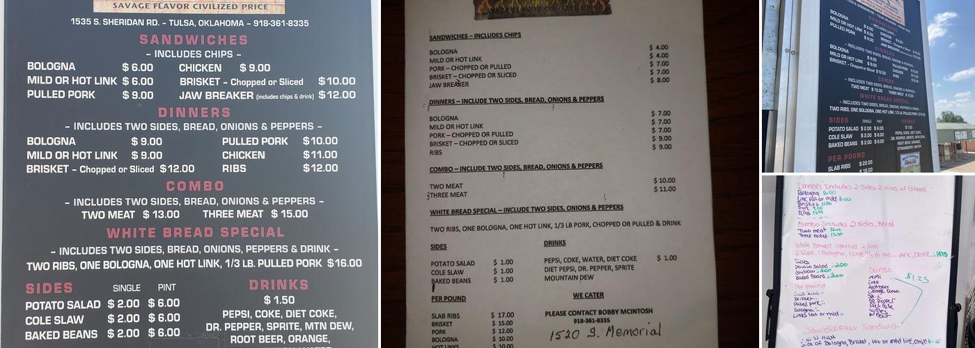 Head Hunter BBQ Menu