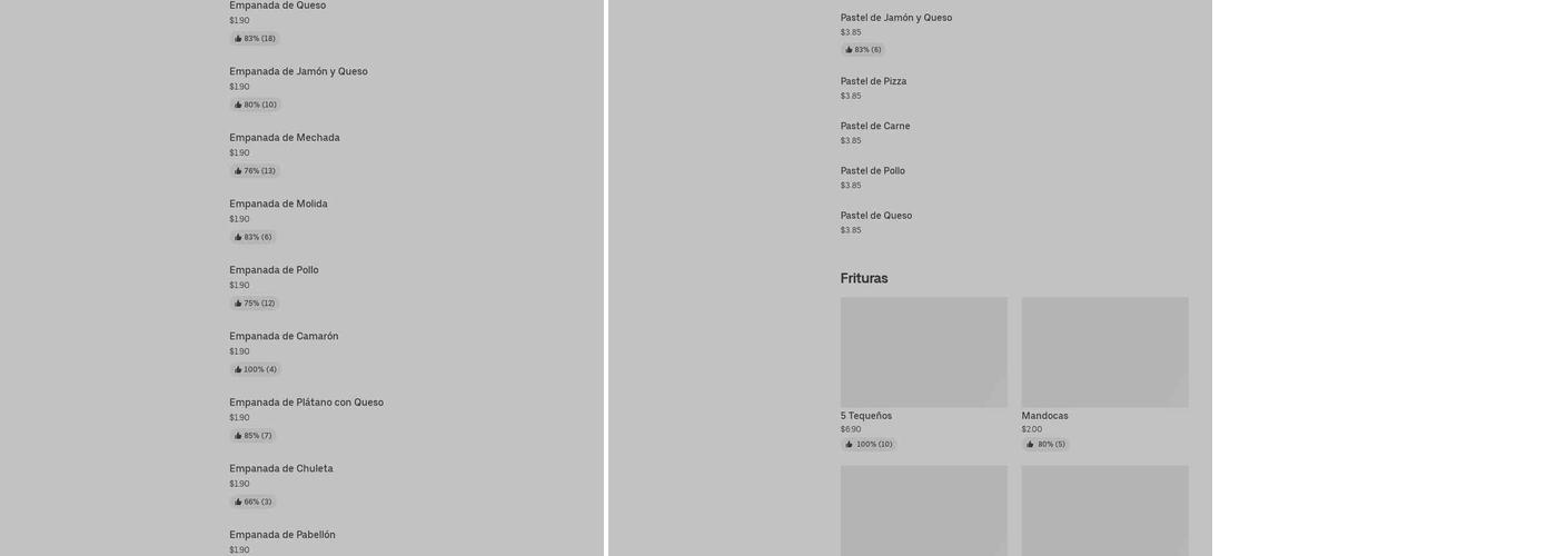 Empanadas Menu