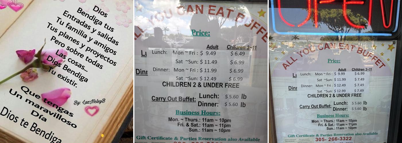 Buffet Comida Menu