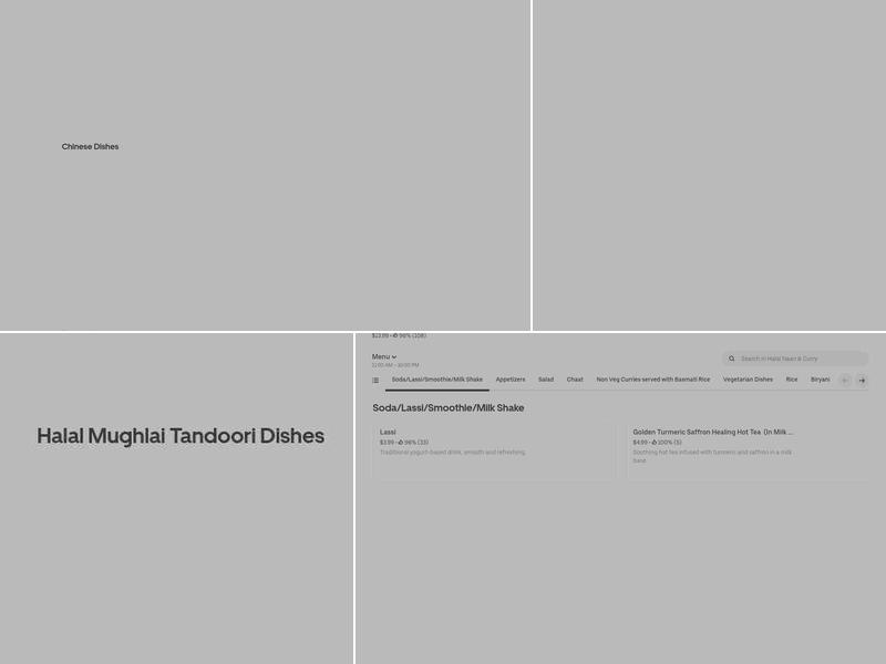 Halal Naan & Curry Menu