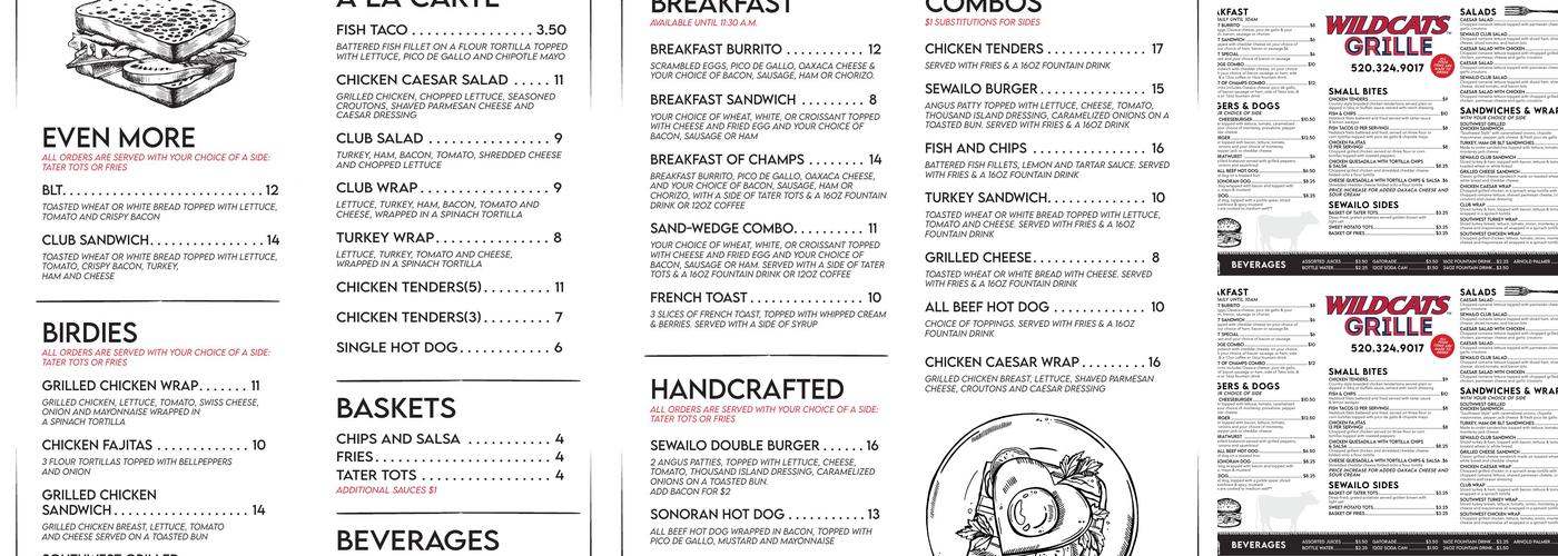 Wildcats Grille Menu