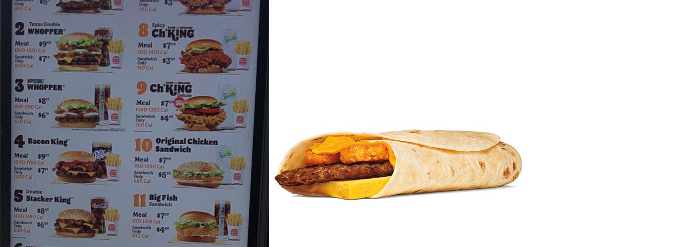 Burger King Menu