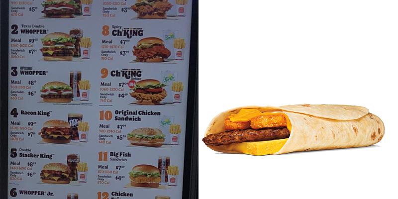 Burger King Menu