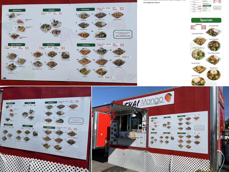 Thai Mango Menu