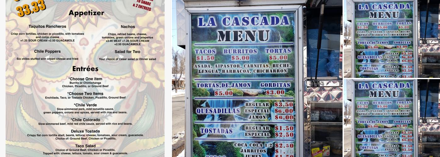 La Cascada Menu
