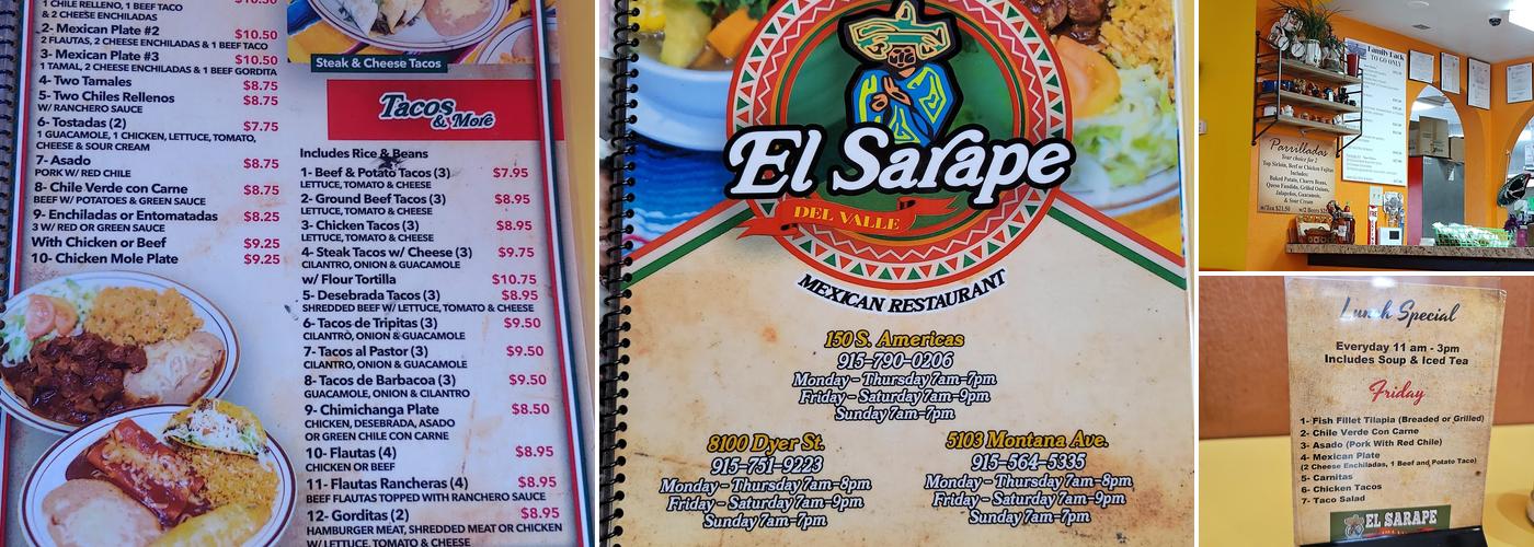 El Sarape Del Valle Menu