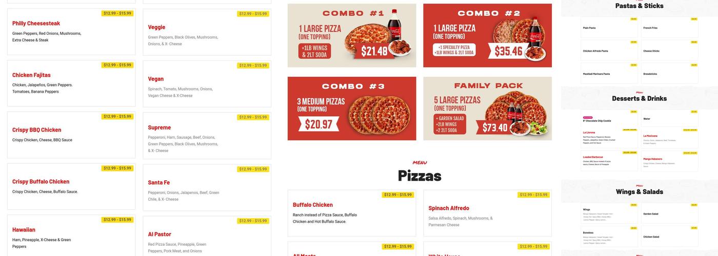 Speedys Pizza North Loop Menu