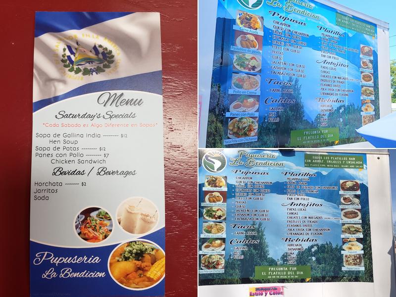 Pupuseria La Bendición Menu
