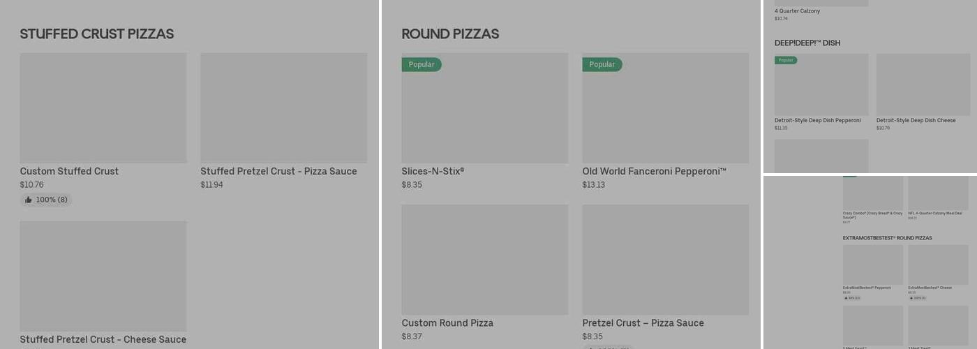 Domenic's Pizza Menu