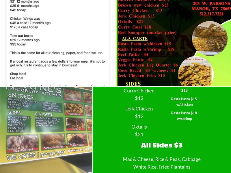 Iwayne's Caribbean Kitchen Menu
