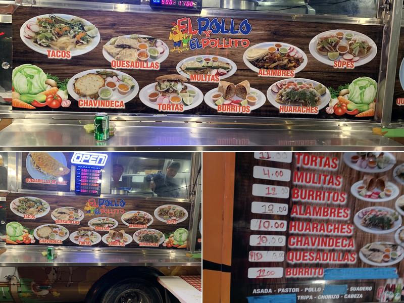 El Pollo y El Pollito Taco Truck Menu