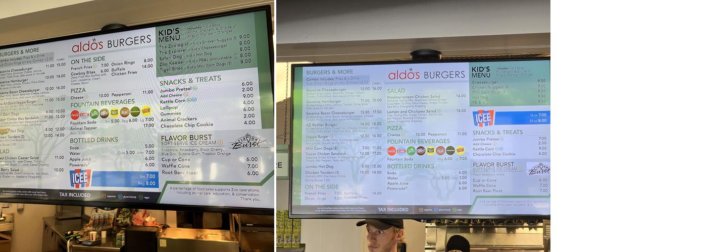 Savanna Grill at Phoenix Zoo Menu