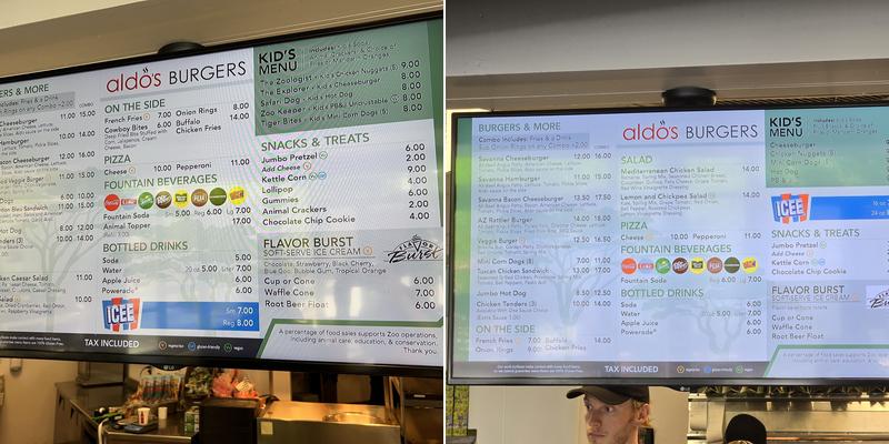 Savanna Grill at Phoenix Zoo Menu