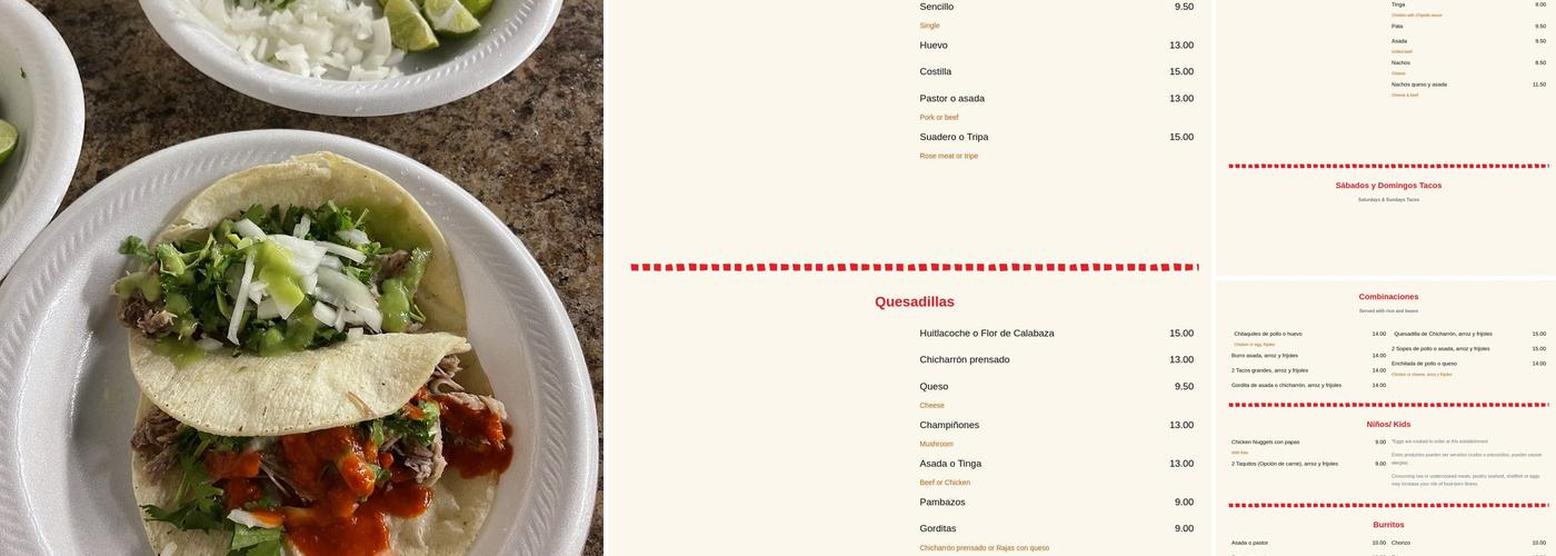 El Rinconcito Del D.F. Menu