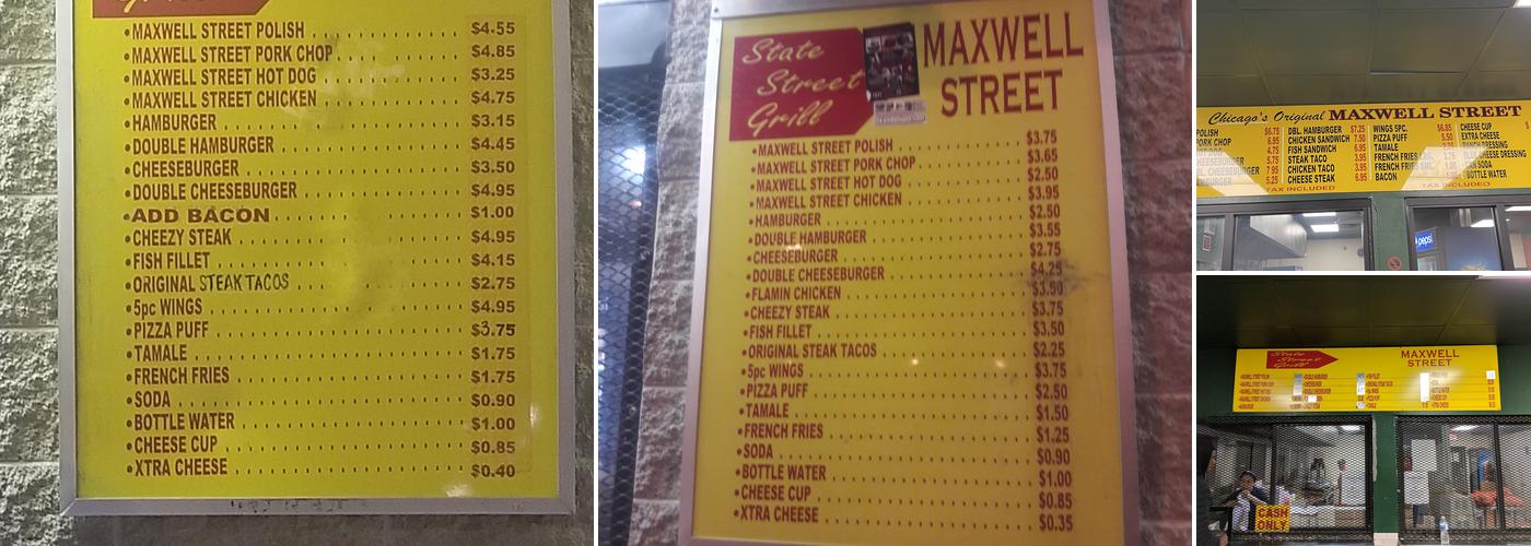 Maxwell Street Polish Menu