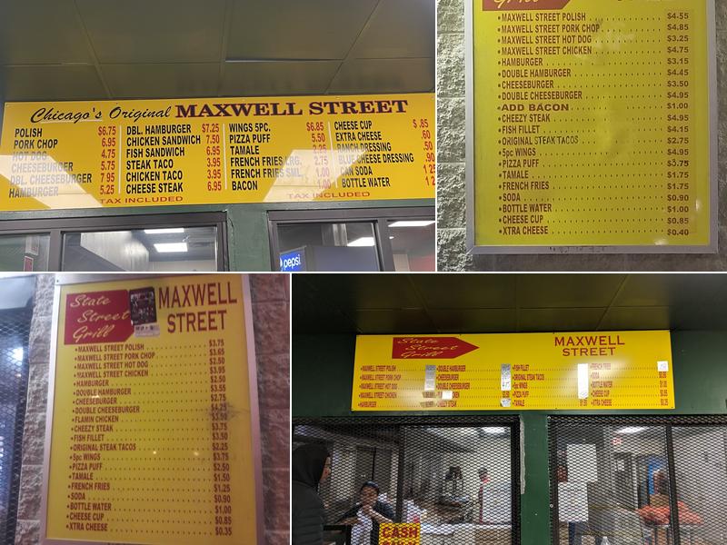 Maxwell Street Polish Menu
