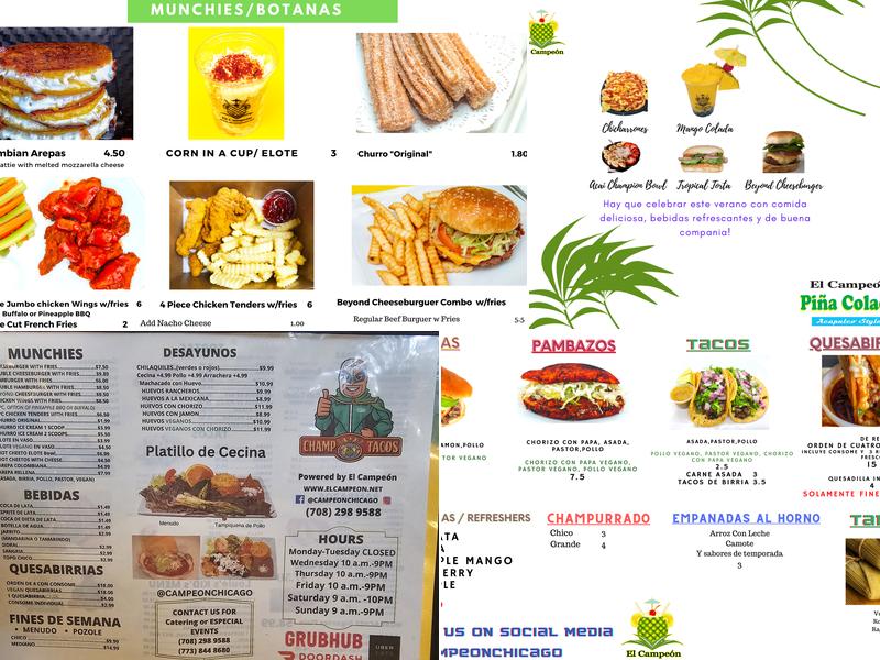 El Campeón Piña Colada Menu