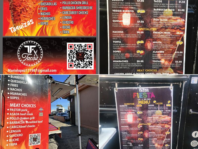 Tacos fiesta LA Menu
