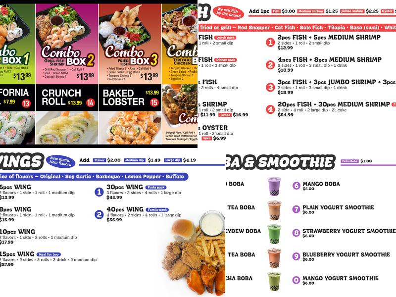 OS Louisiana Fish and Grill Menu