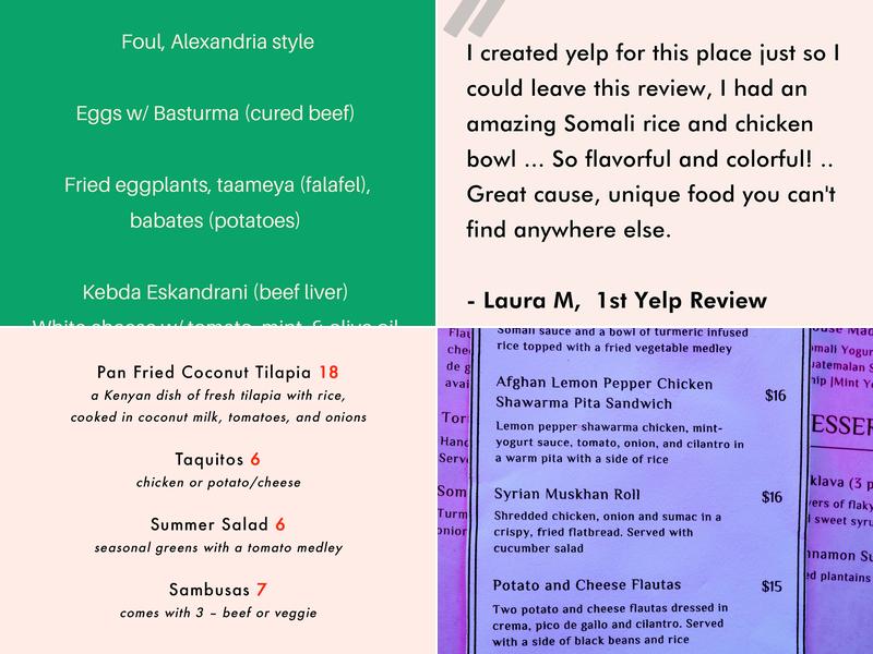 Flavors from Afar Menu