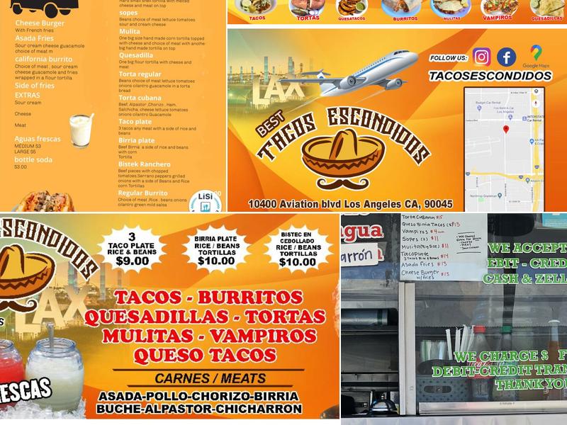 Tacos Escondidos Menu