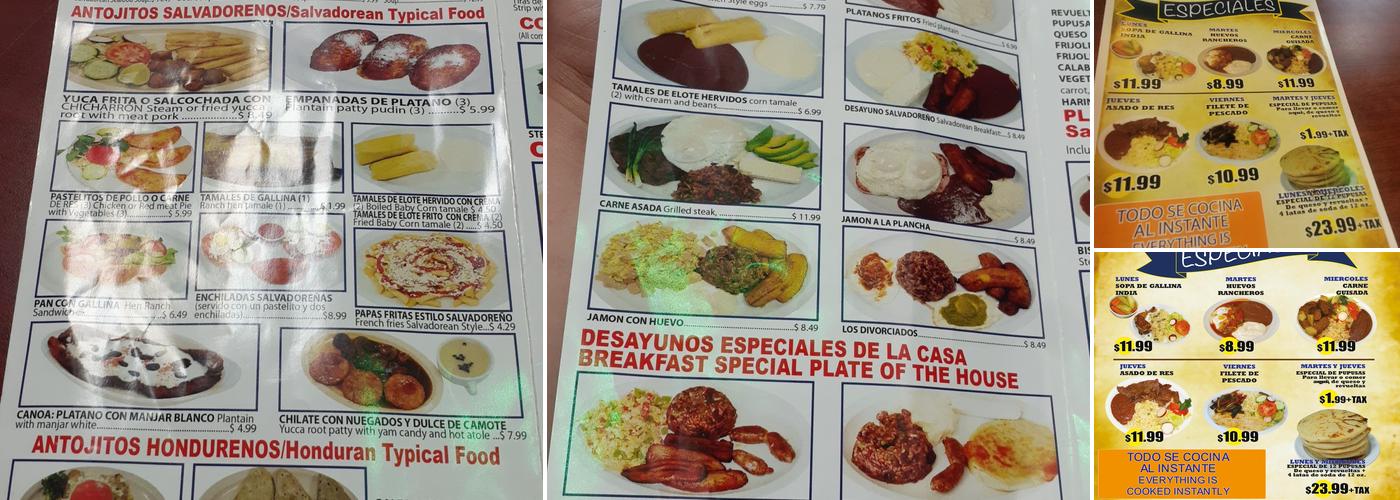 El Zipote Pupuseria Menu