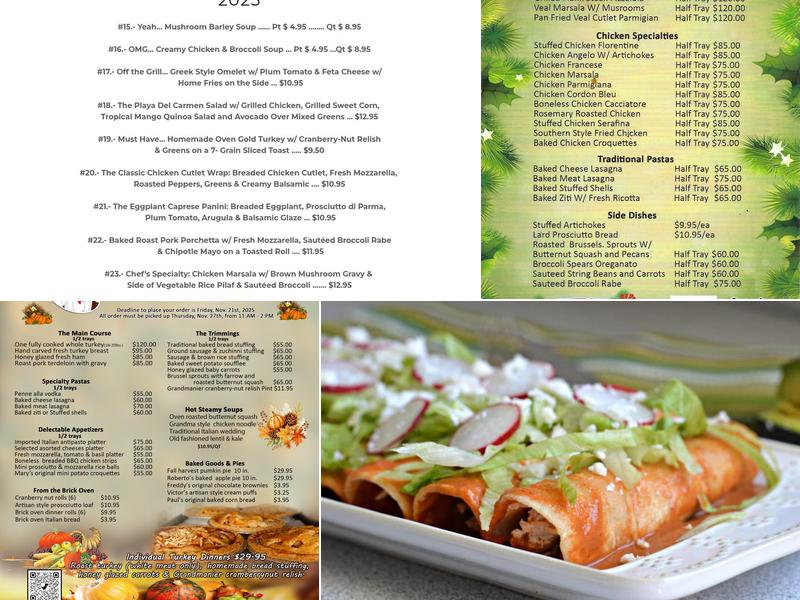 Roberto's Gourmet Kitchen Menu