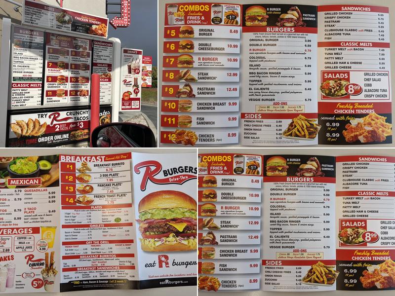 R Burgers Menu
