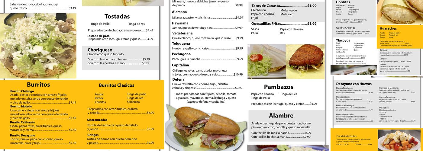 La Casa Del Chilango Menu