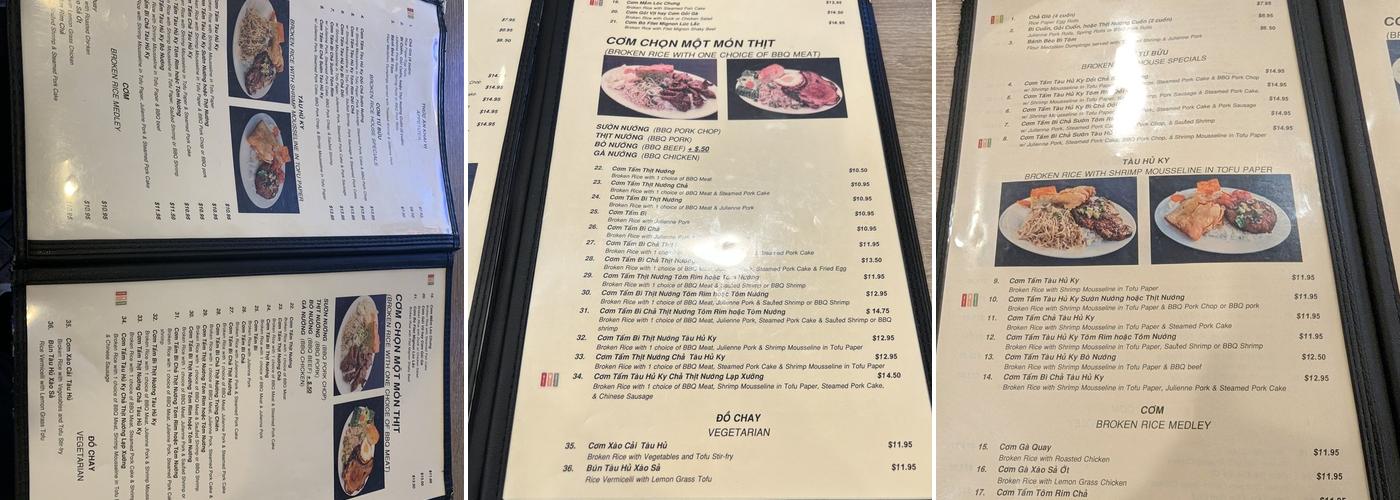 De Nhat Com Tam Menu
