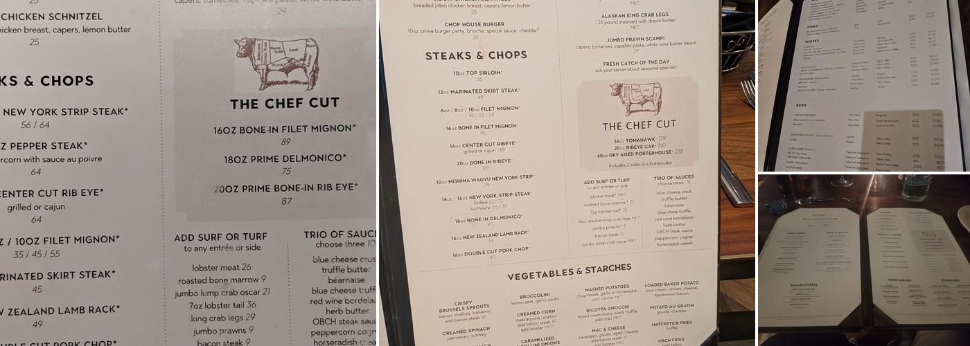 Old Brea Chop House Menu