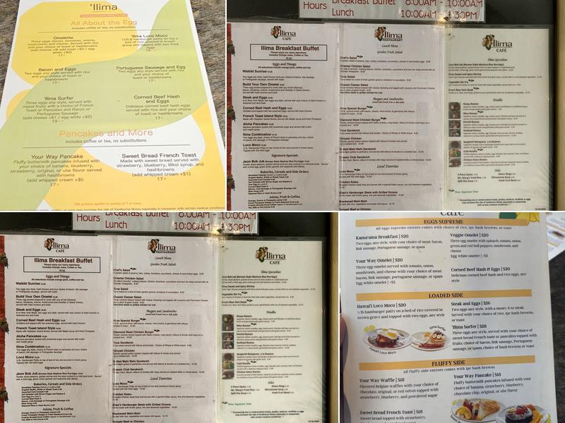 Ilima cafe Menu
