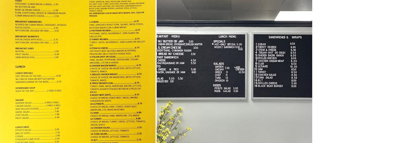 Rocsi's Cafe Menu