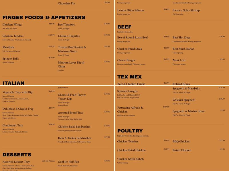 Cindy Sue Café & Catering Menu