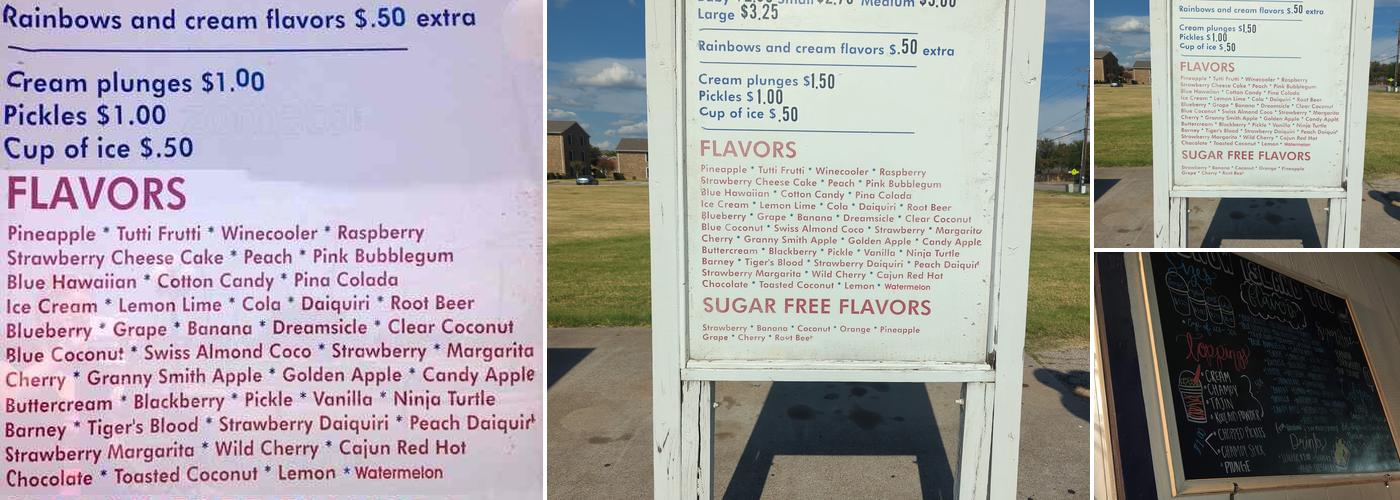 Snowcone place in GP Menu