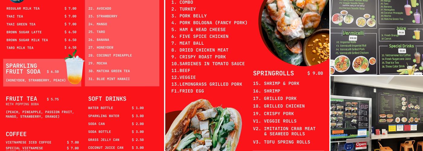 Banh Mi Bite Menu