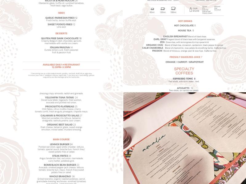 Amalia Restaurant Miami Beach Menu