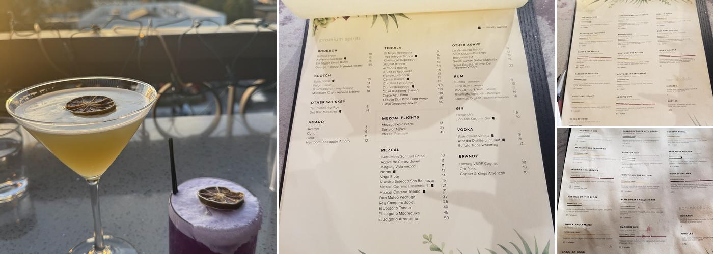 Sotol Modern Cocktail Kitchen Menu