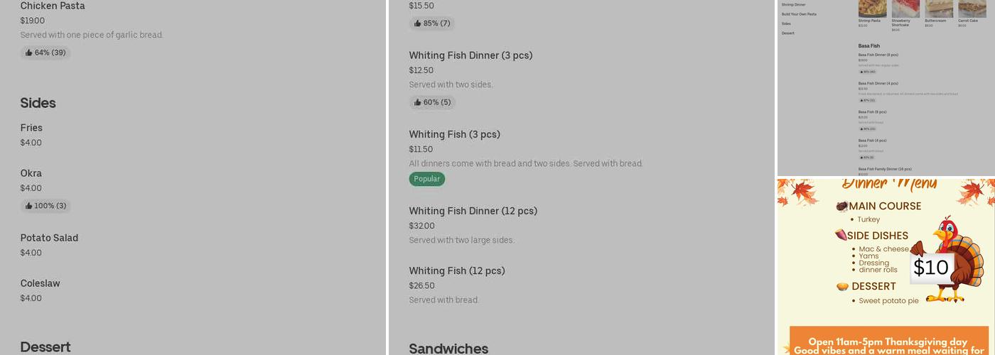 The District Fish & Pasta House Menu