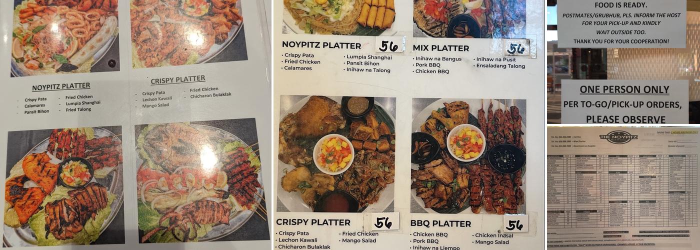 Noypitz Long Beach (formerly Noypitz Cerritos) Menu