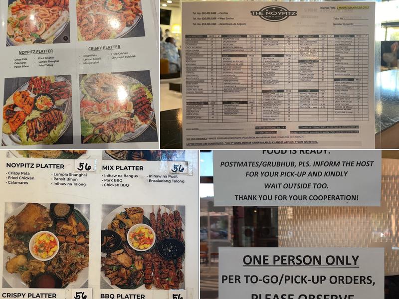 Noypitz Long Beach (formerly Noypitz Cerritos) Menu