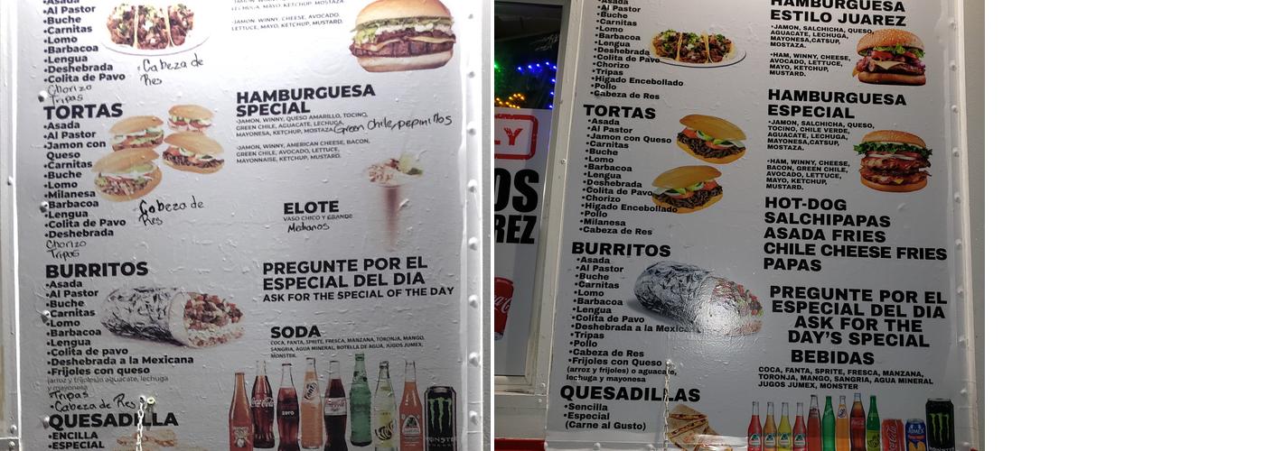 Machitos El Güero Menu