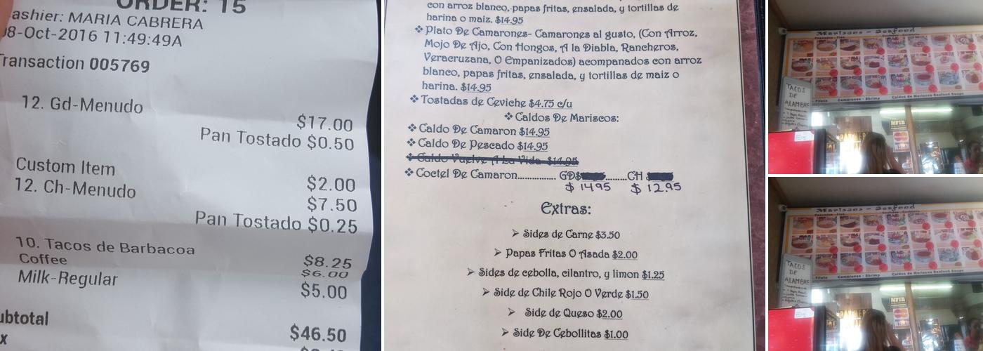 El Bronco Menu