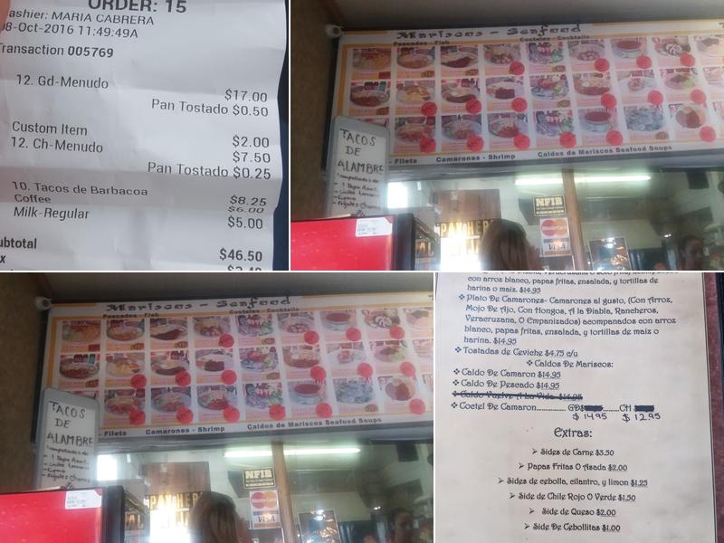 El Bronco Menu